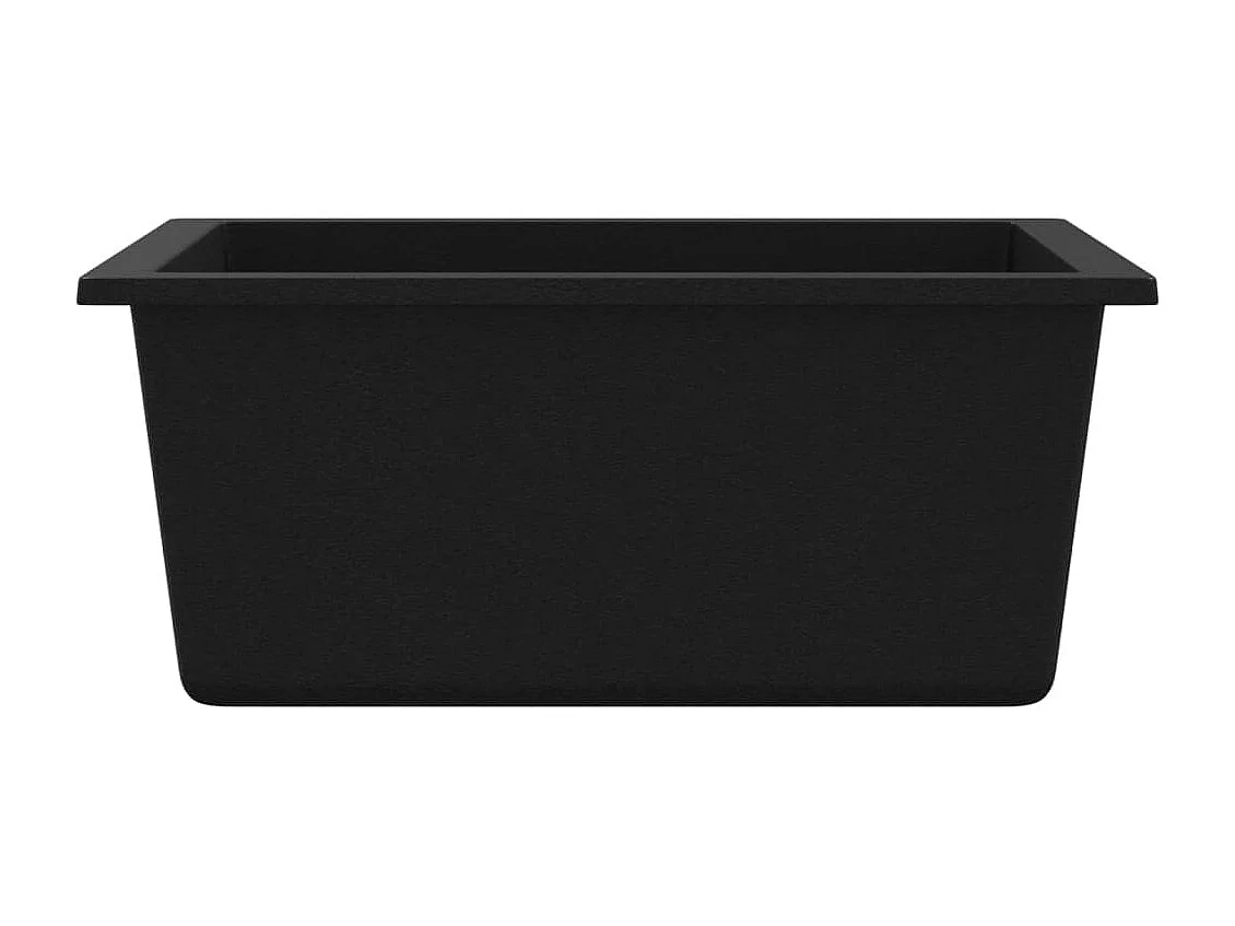 Lavello da cucina in granito nero con foro di troppo pieno