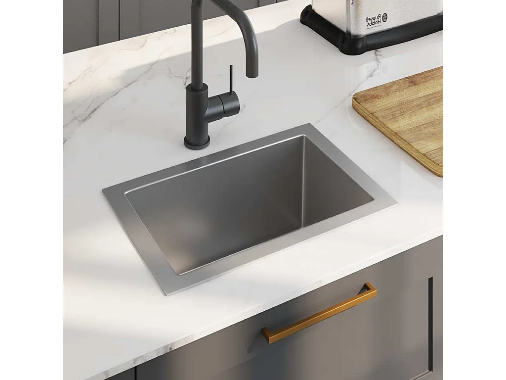 lavello da cucina fatto a mano in acciaio inox