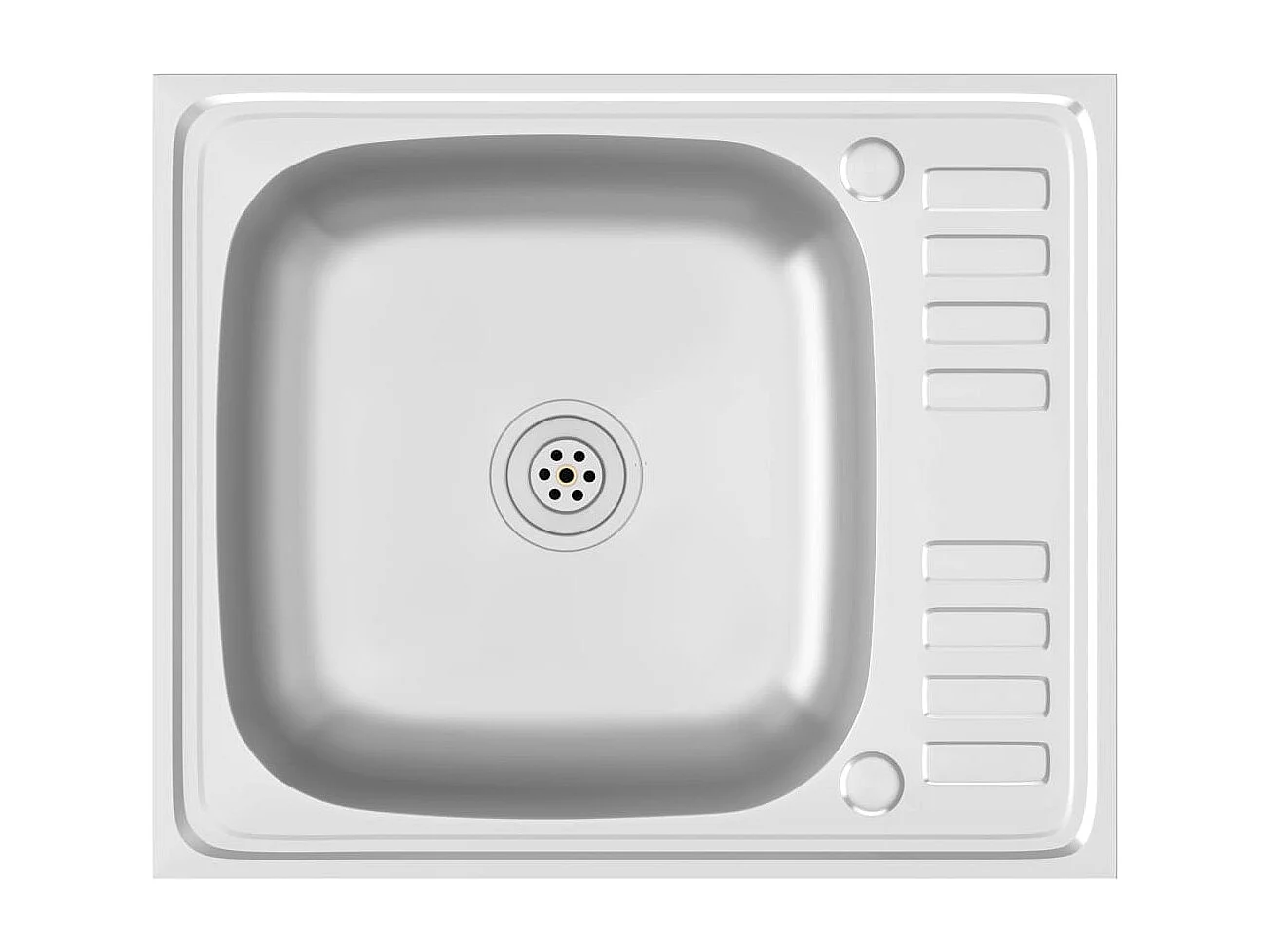 Küchenspüle und Abtropffläche silber 600x500x155 mm Edelstahl