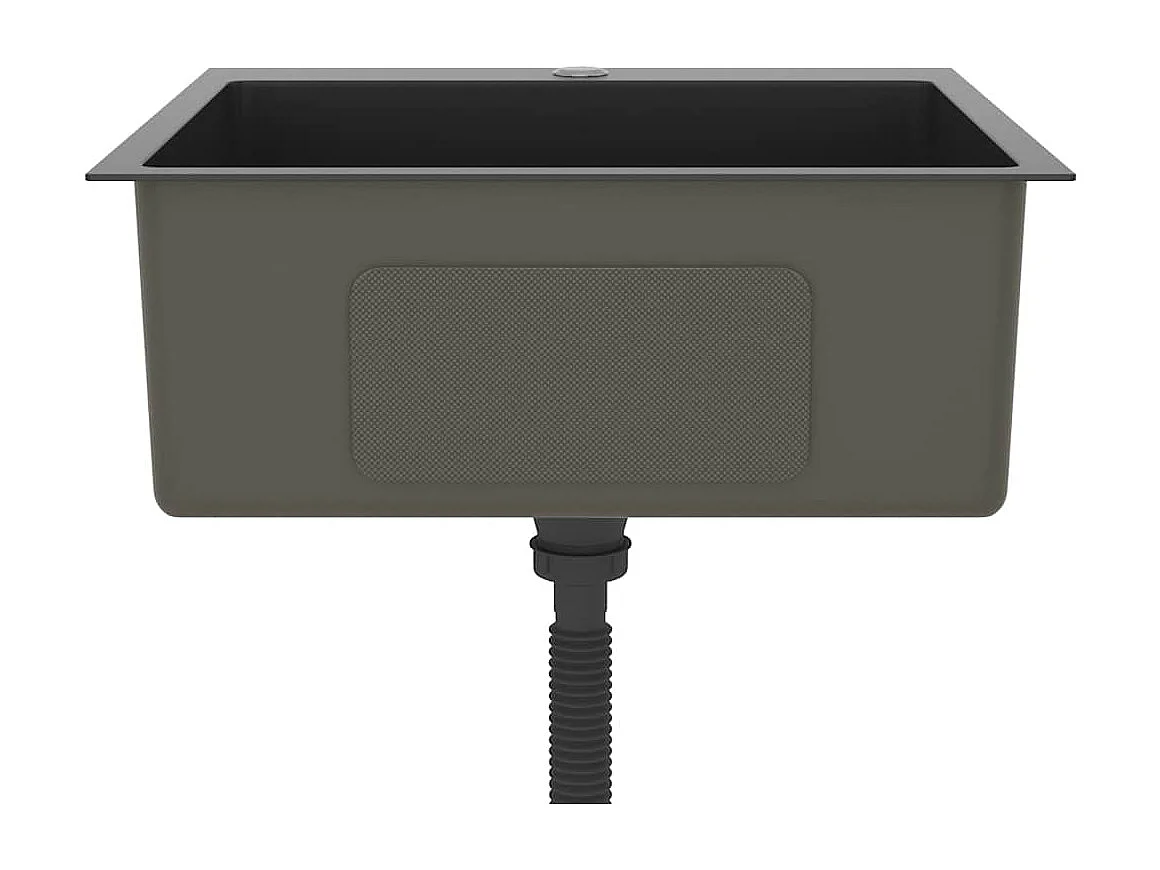 évier de cuisine fait main Noir Acier inoxydable