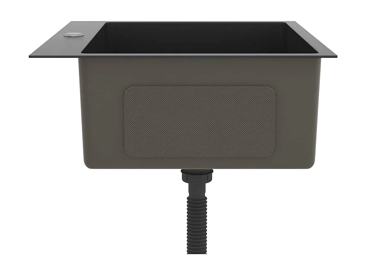 évier de cuisine fait main Noir Acier inoxydable