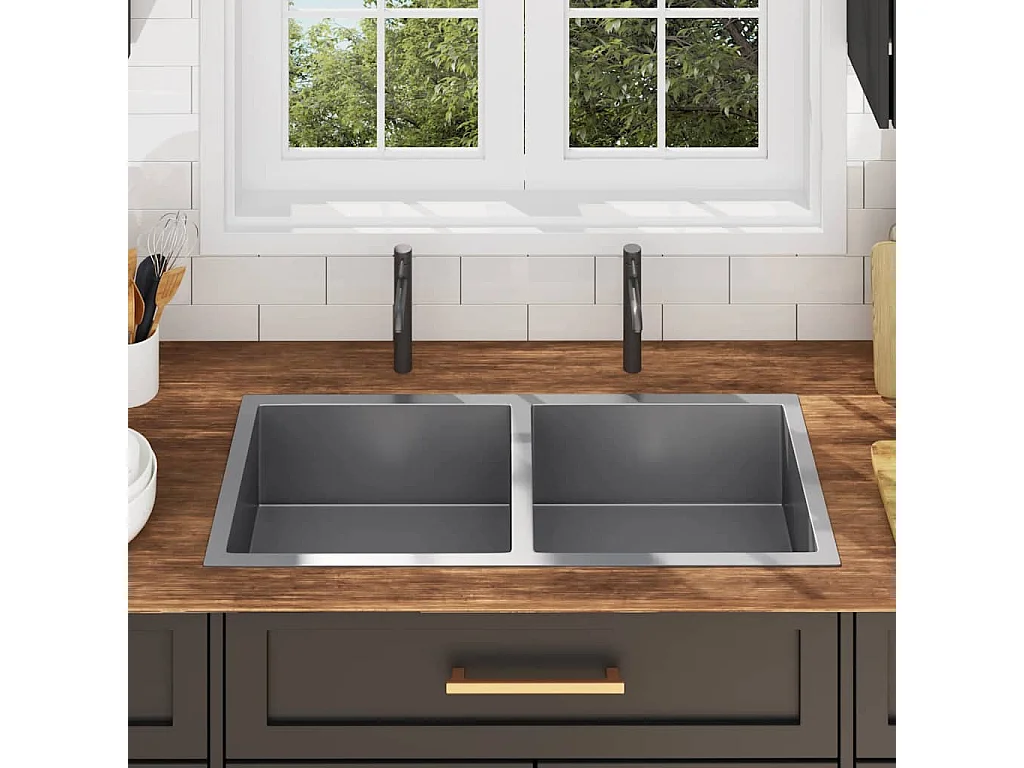 évier de cuisine fait main Acier inoxydable