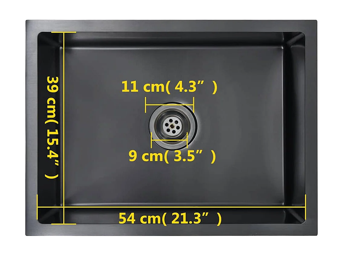 évier de cuisine fait à la main Noir Acier inoxydable