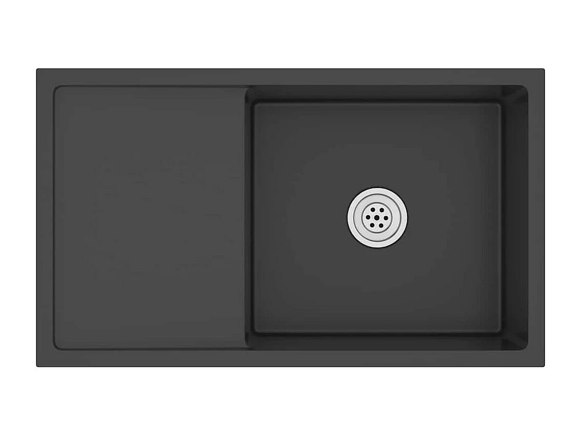 Handgefertigte Küchenspüle aus schwarzem Edelstahl