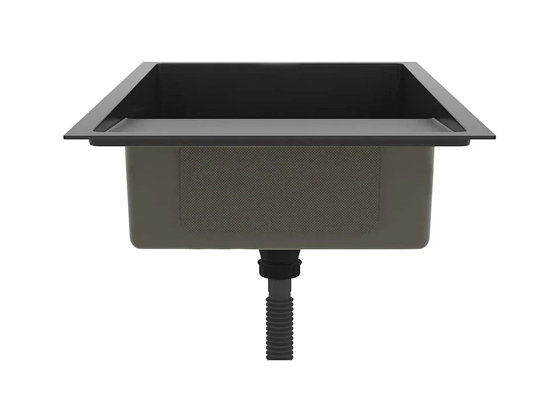 Handgefertigte Küchenspüle aus schwarzem Edelstahl