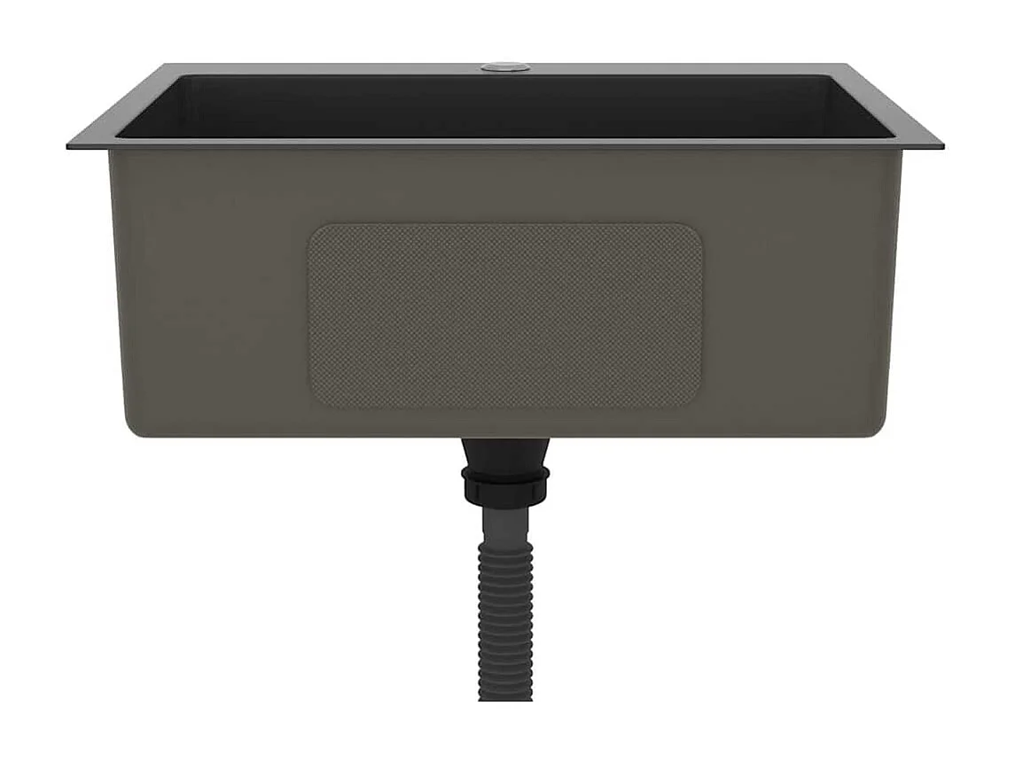 Handgefertigte Küchenspüle aus schwarzem Edelstahl