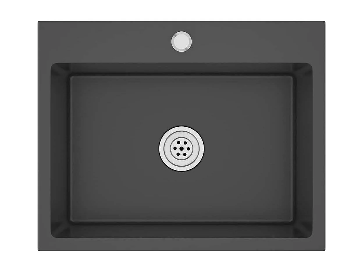 Lavello da cucina fatto a mano in acciaio inossidabile nero