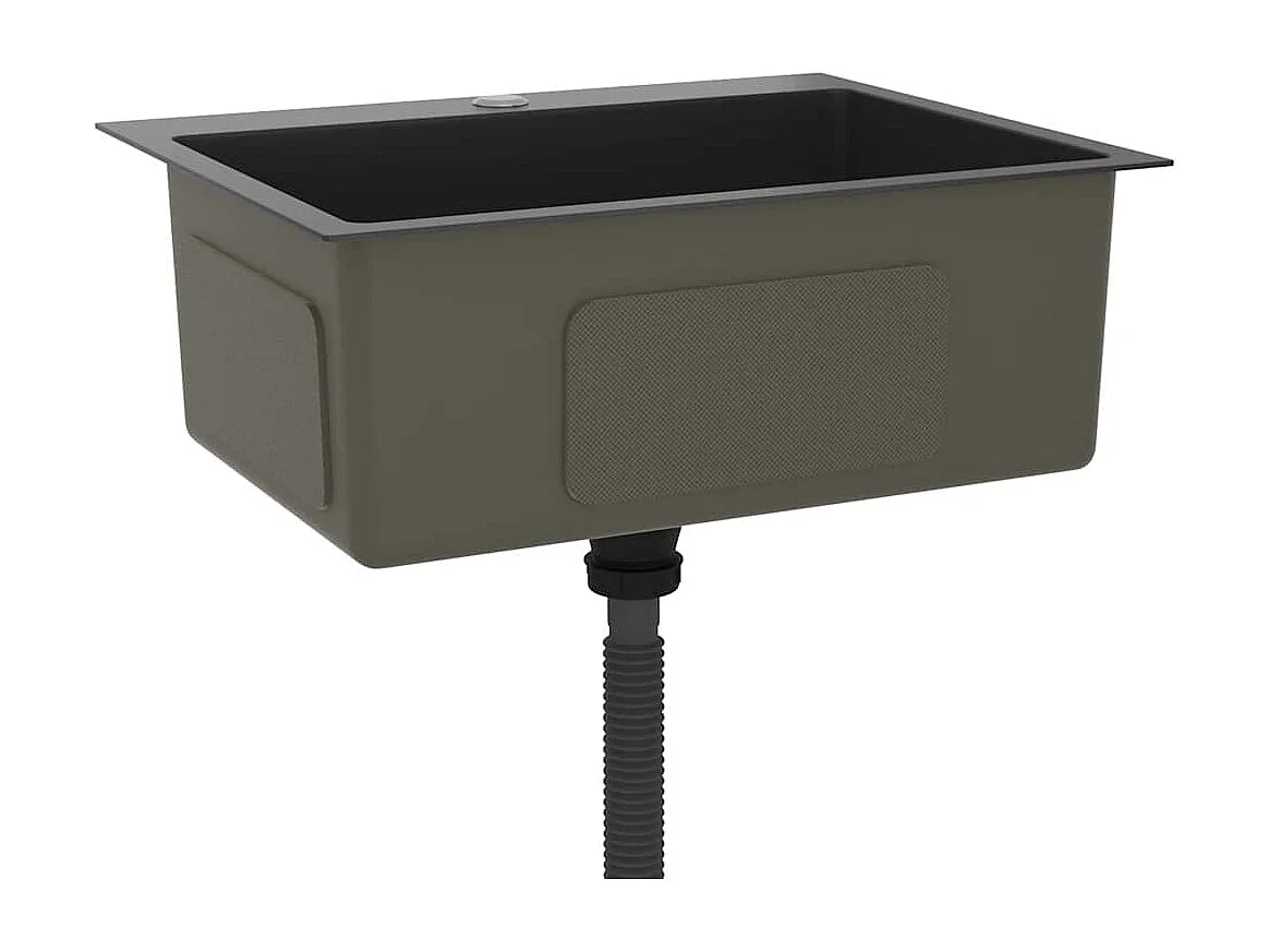 Lavello da cucina fatto a mano in acciaio inossidabile nero