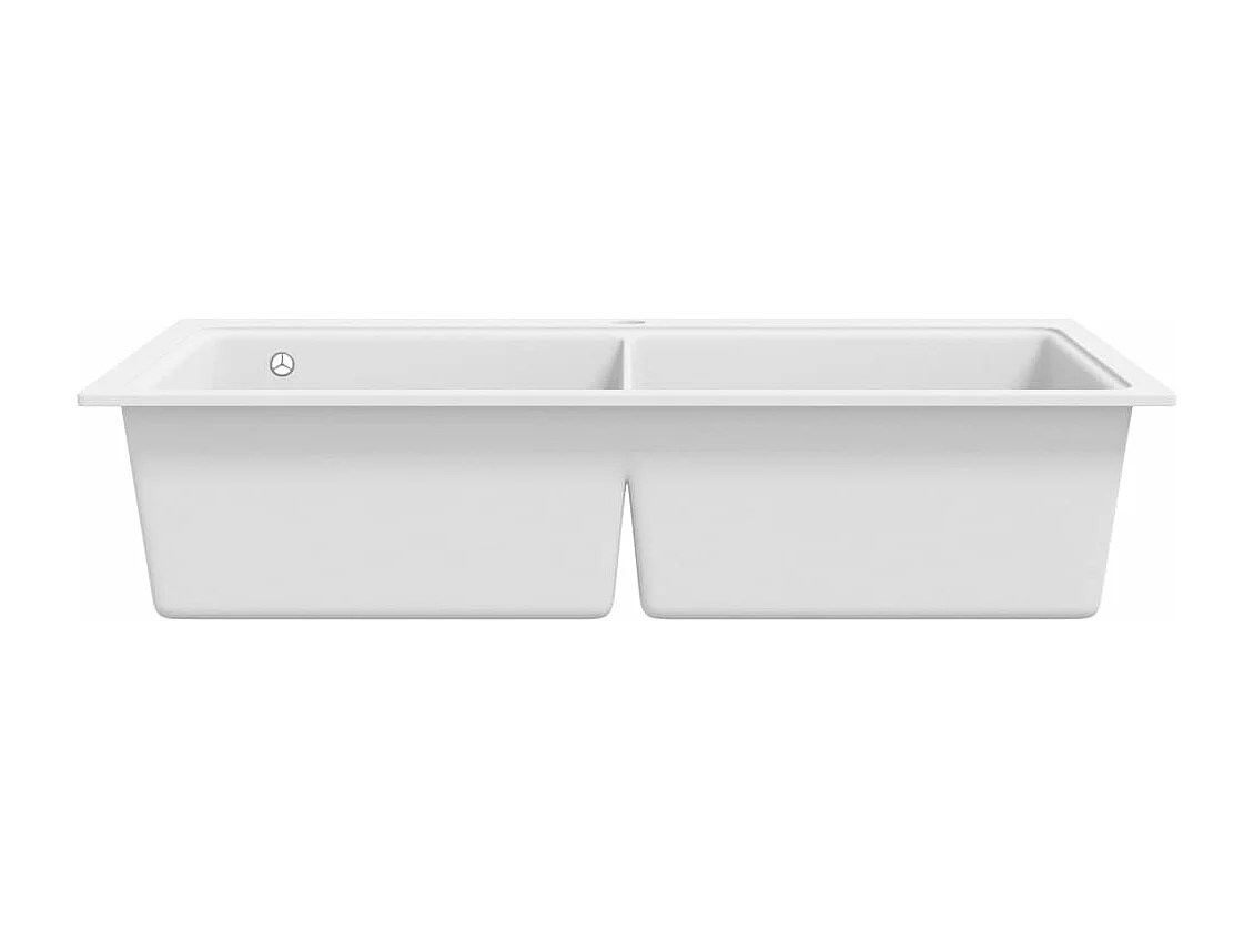 Cremeweiße Granit-Doppelspüle für die Unterbauküche