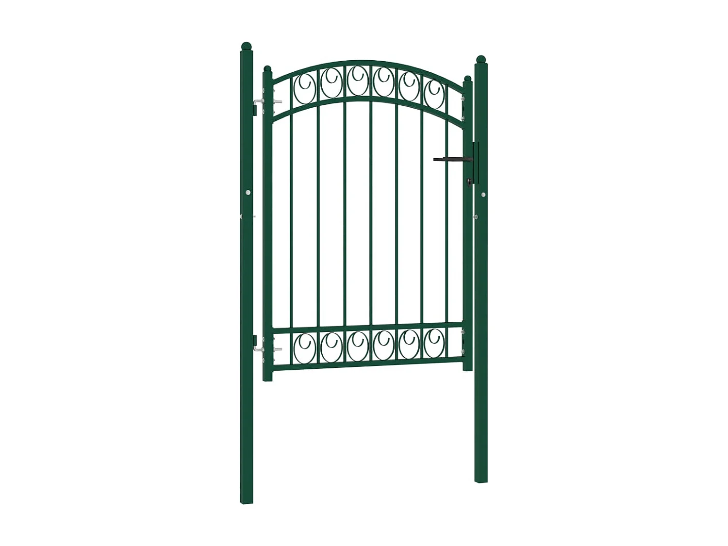 Portão de vedação com topo arqueado Aço 100x125 cm Verde