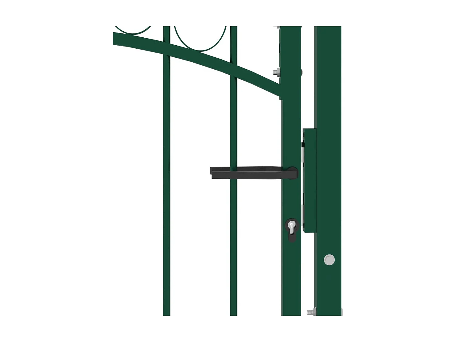 Puerta de valla con arco superior de acero 100x125 cm verde