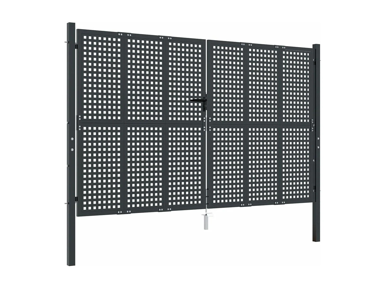 Portail de jardin anthracite 300x175 cm acier