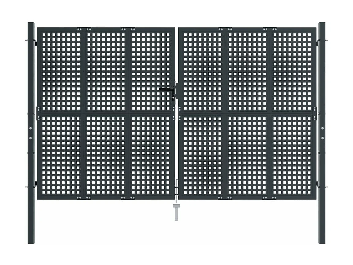 Portail de jardin anthracite 300x175 cm acier