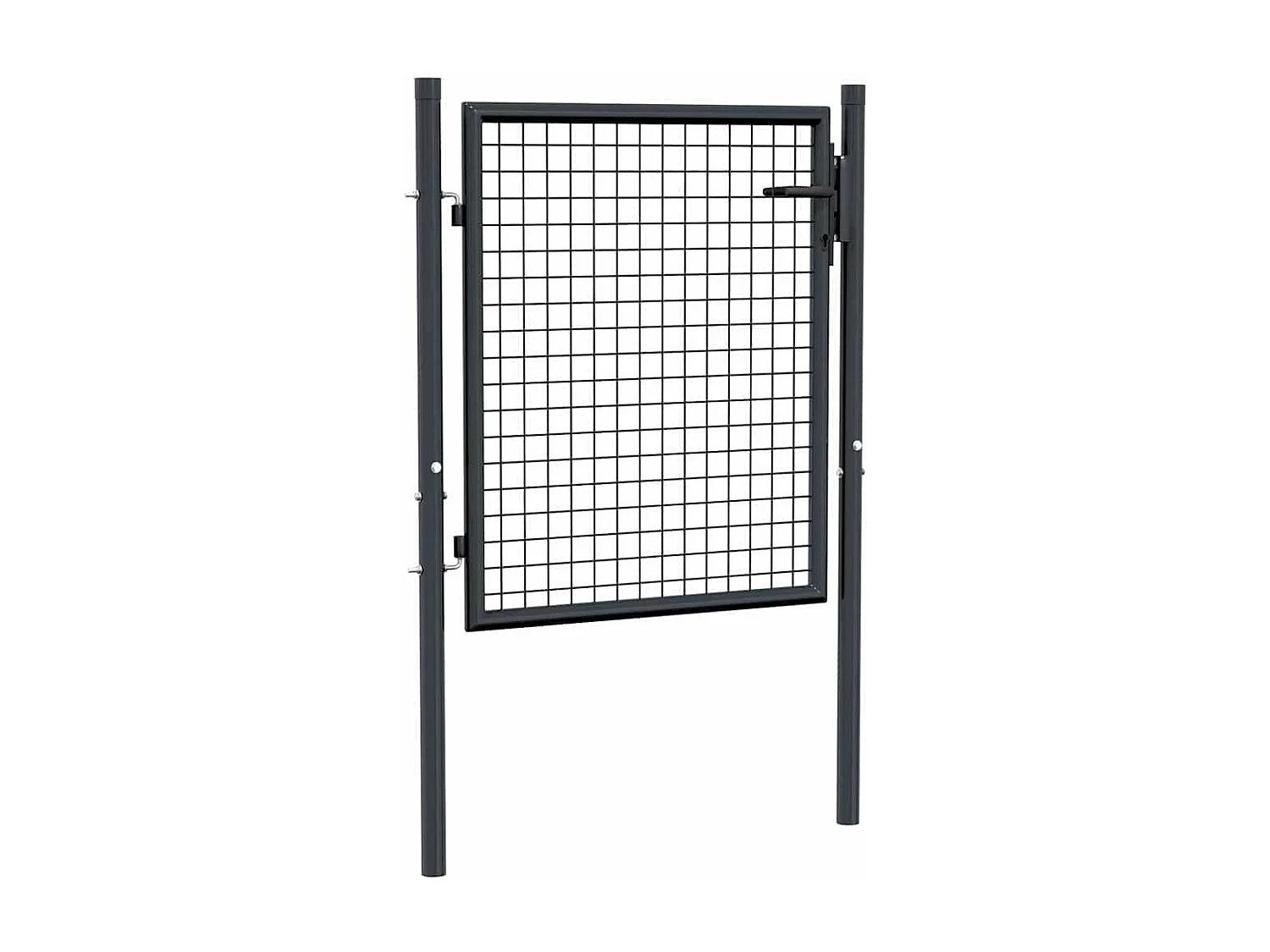 Puerta de jardín de malla de acero galvanizado 100 x 125 cm Gris