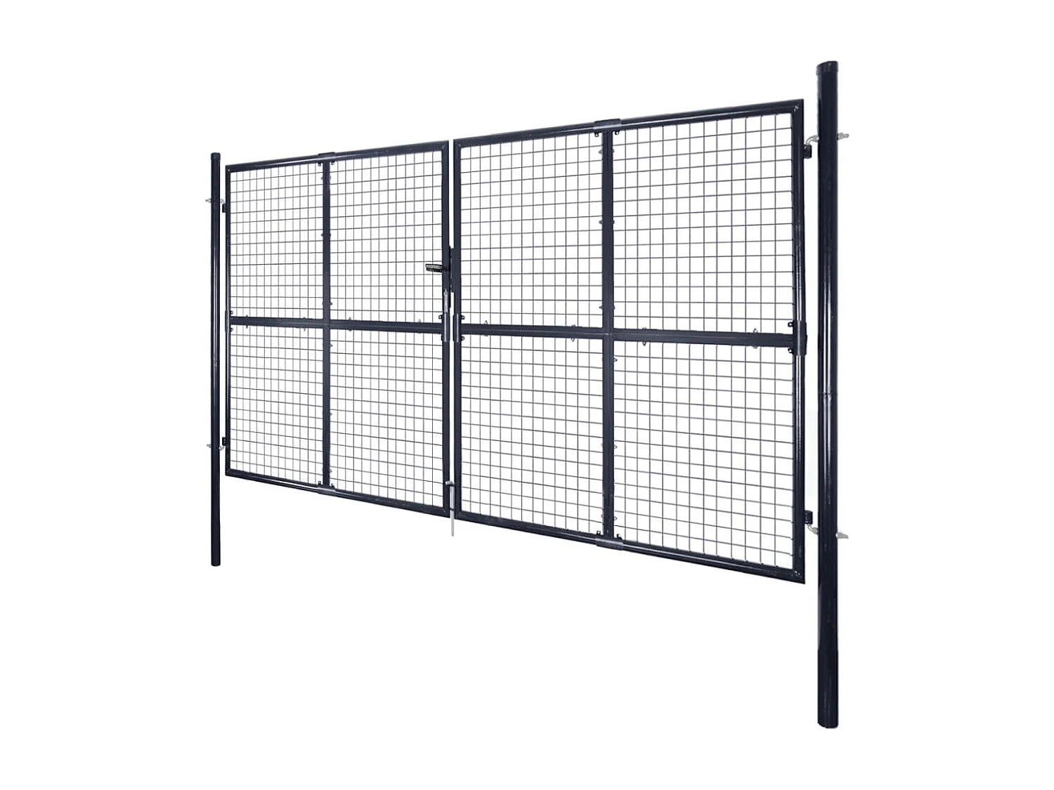 Puerta de jardín de malla de acero galvanizado 289x200 cm Gris