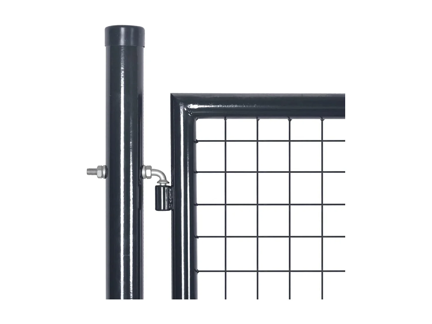 Puerta de jardín de malla de acero galvanizado 289x200 cm Gris