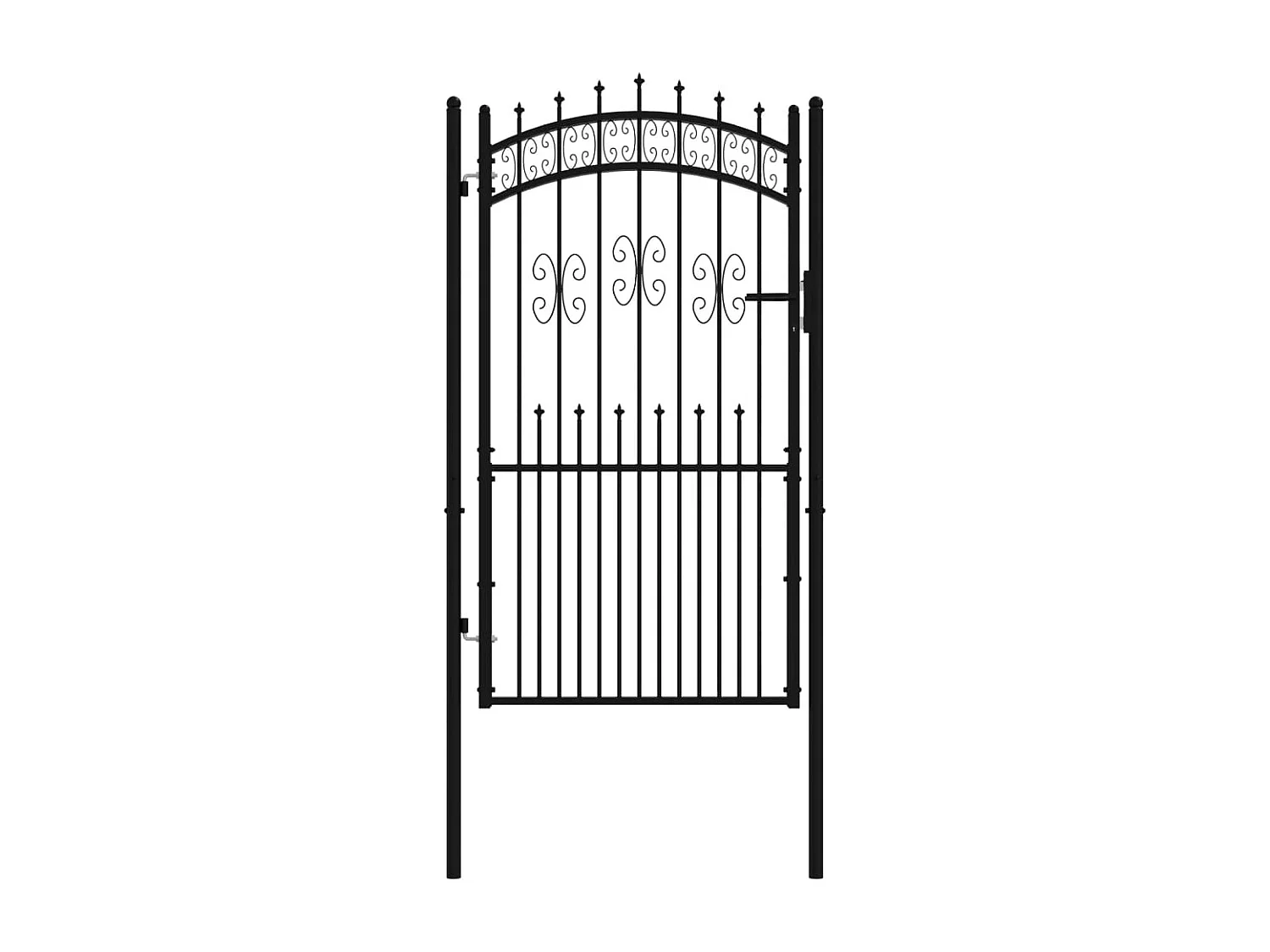 Portail et sommet de lance Noir 103x225 cm Acier enduit poudre