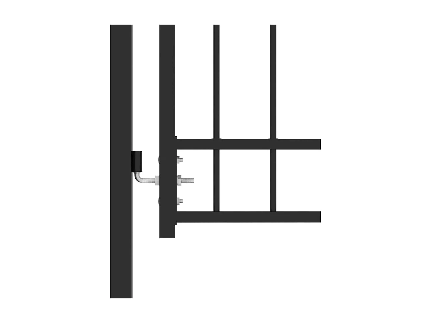 Portão de cerca com espigões Aço 100x100 cm Preto
