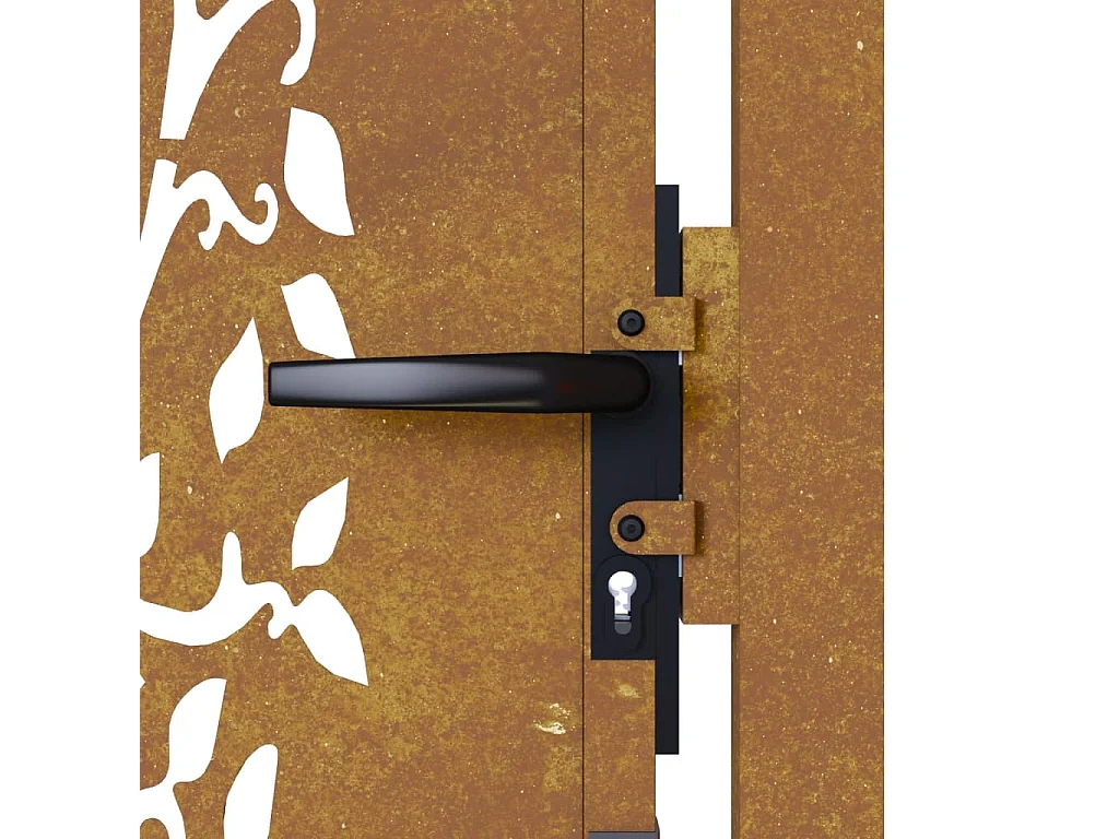 Puerta de jardín 105x180 cm acero corten diseño arbol