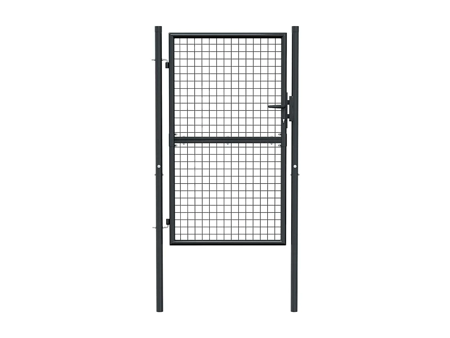 Portail en maille de jardin Acier galvanisé 100 x 200 cm Gris