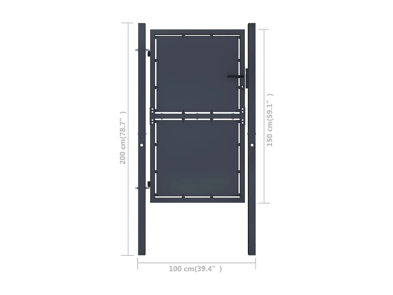 Portail de jardin Acier 100x150 cm Anthracite
