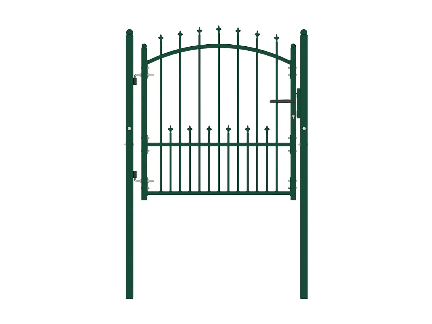 Portão de cerca com espigões Aço 100x100 cm Verde