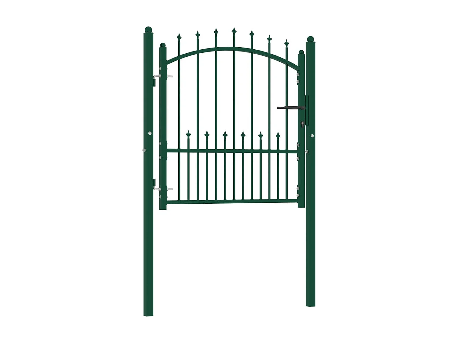 Portão de cerca com espigões Aço 100x100 cm Verde