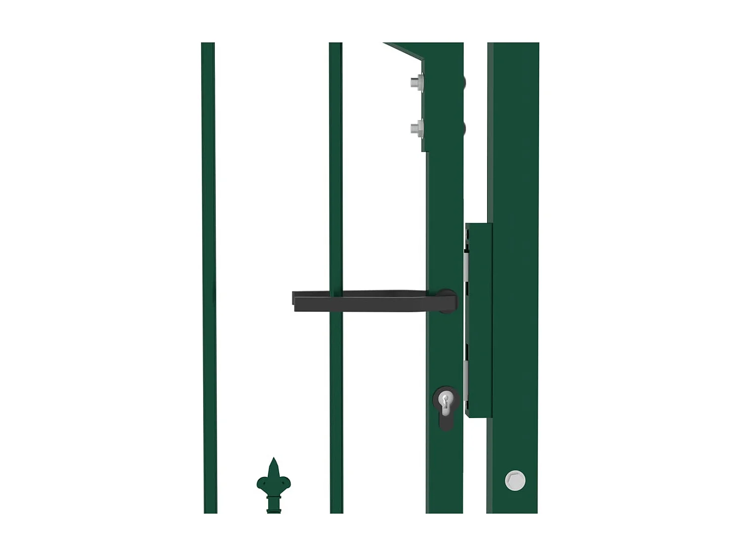 Portão de cerca com espigões Aço 100x100 cm Verde