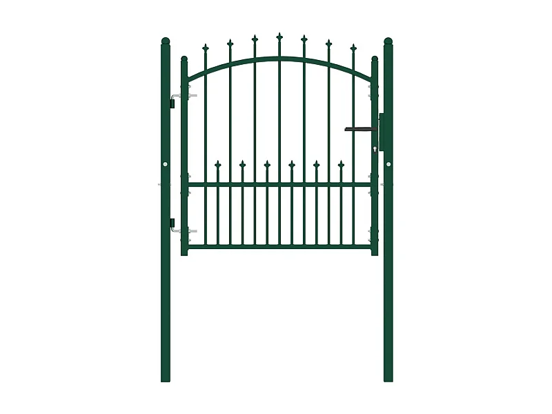 Portail de cl?ture avec pointes Acier 100x100 cm Vert
