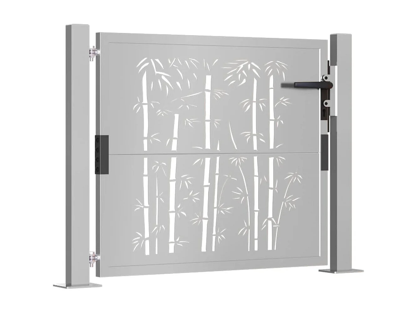 Portail de jardin 105x105 cm acier corten design de bambou