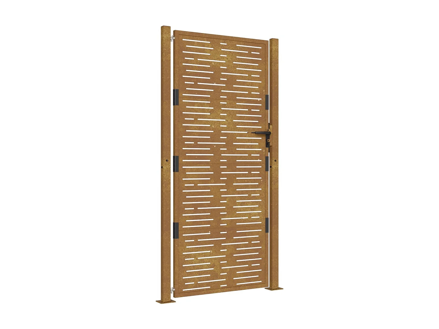 Portail de jardin 105x205 cm acier corten conception de carré