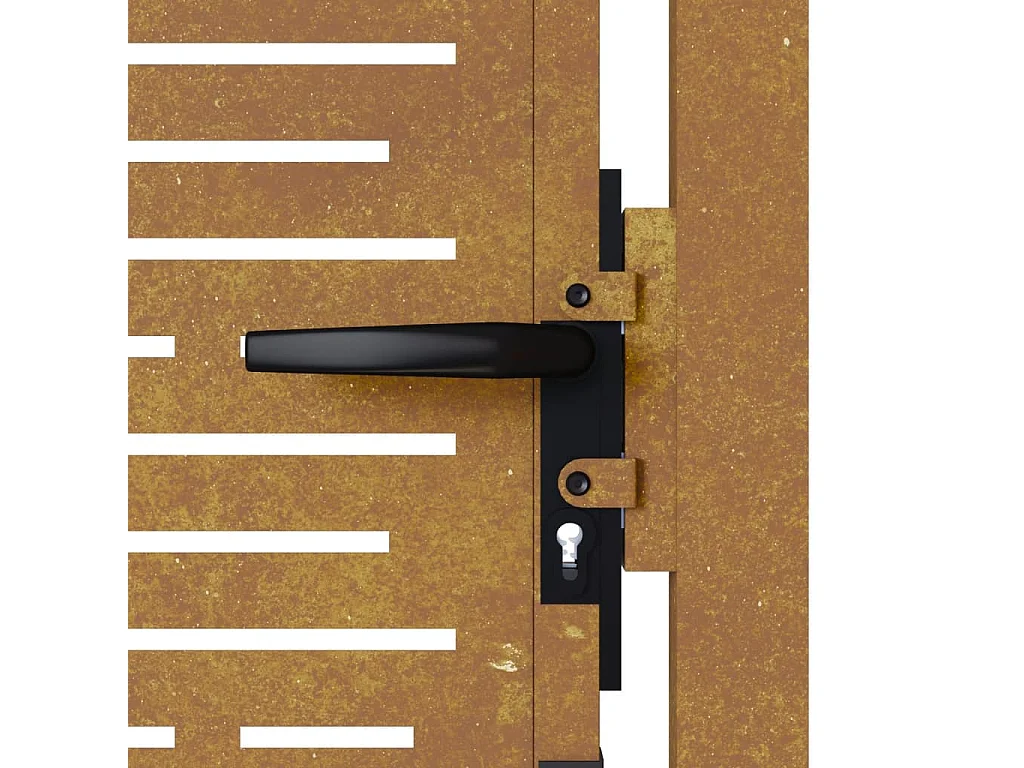 Portail de jardin 105x205 cm acier corten conception de carré