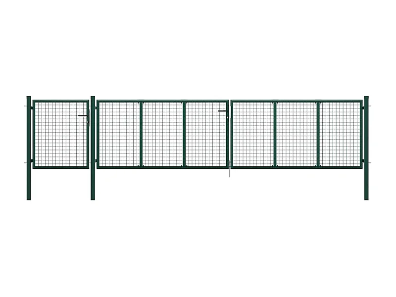 Cancello da giardino in acciaio 500 x 75 cm verde
