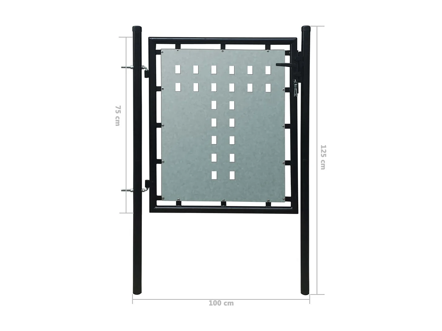 Einfaches Zauntor Schwarz 100x125 cm