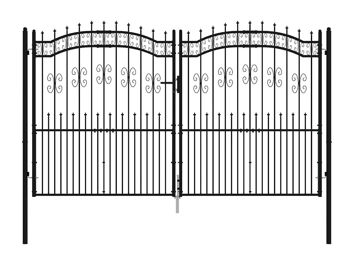 Portal y punta de lanza Negro 305x223 cm Acero pintado en polvo