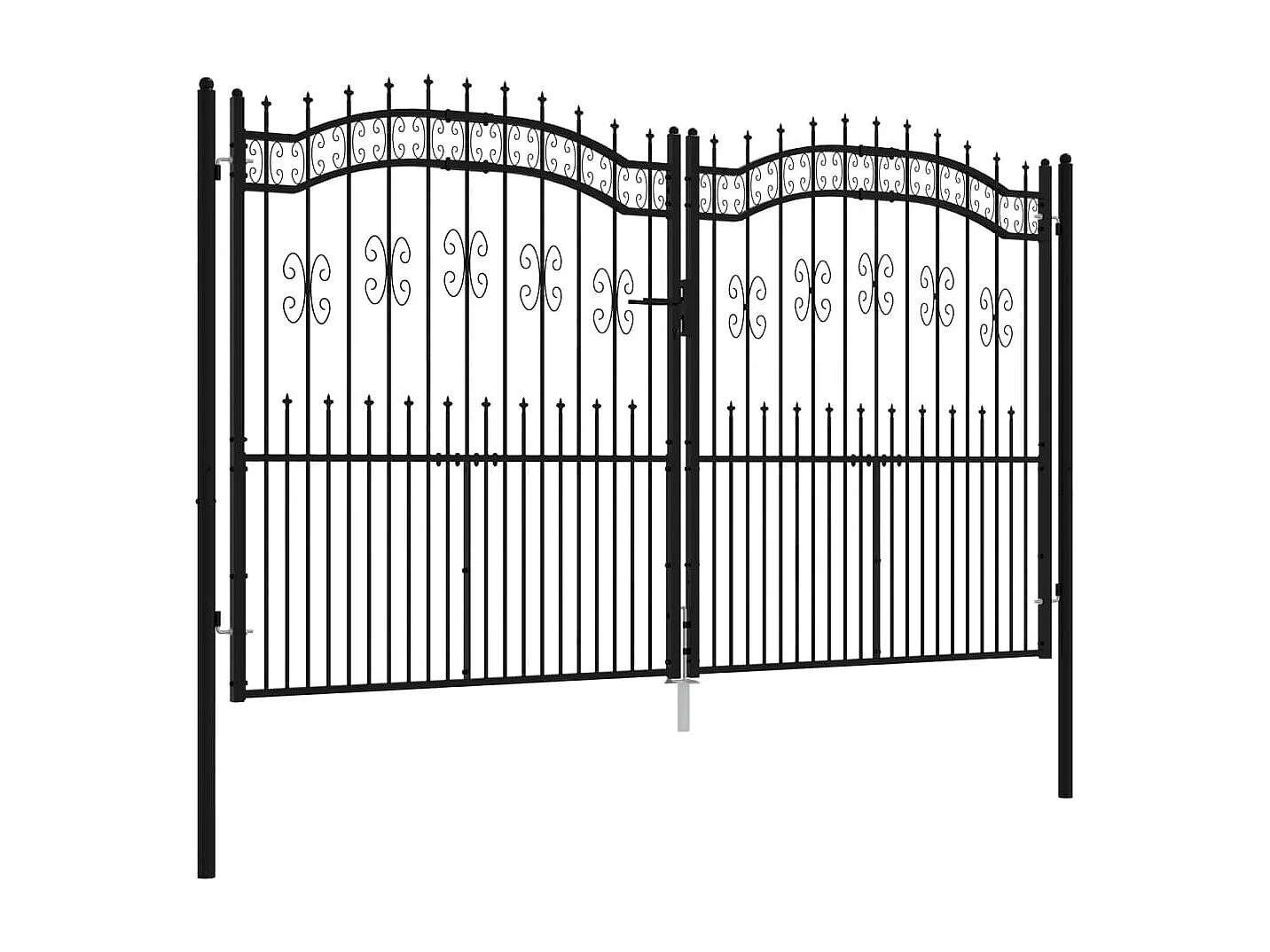 Portal y punta de lanza Negro 305x223 cm Acero pintado en polvo