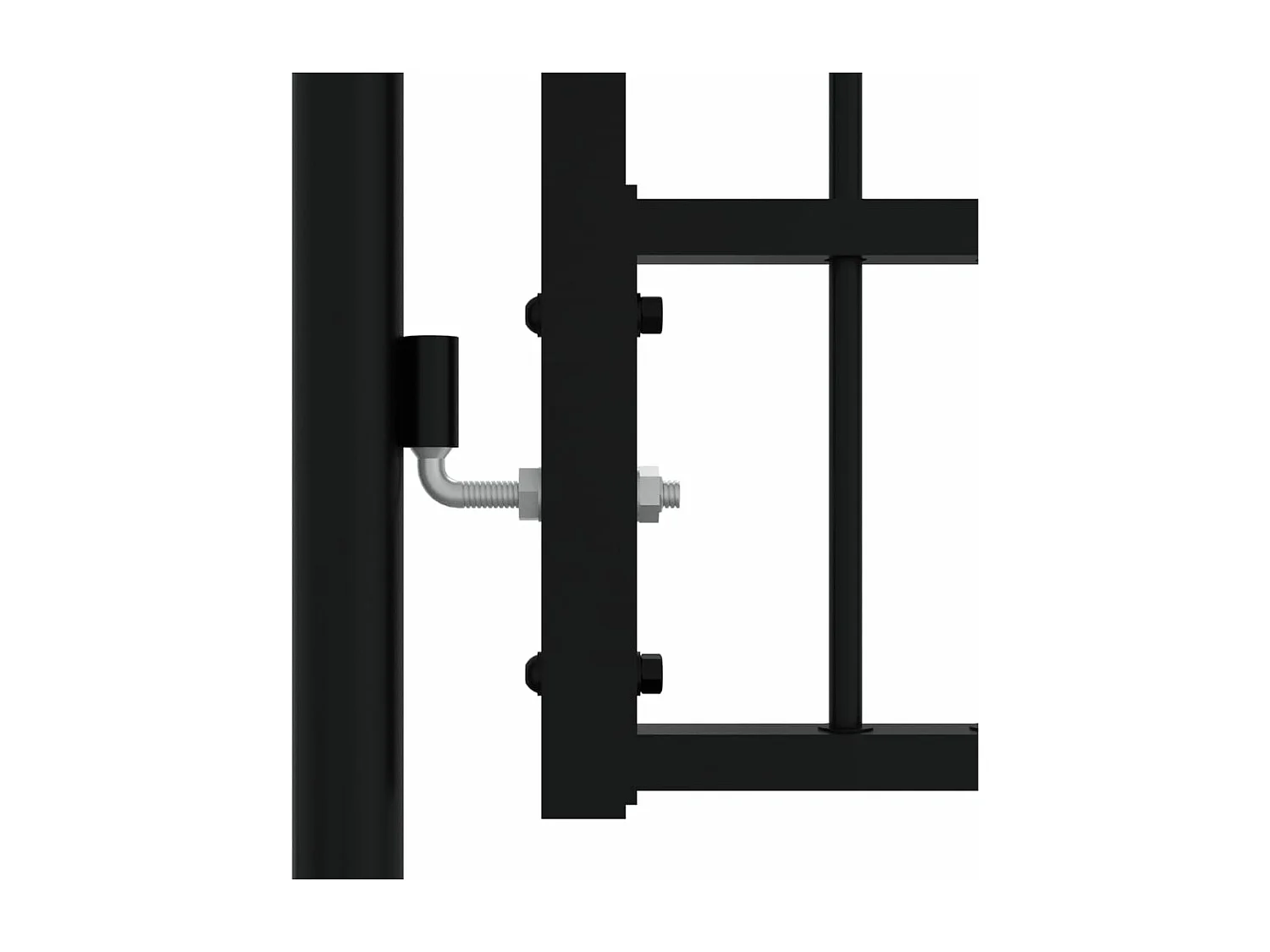 Portal y punta de lanza Negro 305x223 cm Acero pintado en polvo