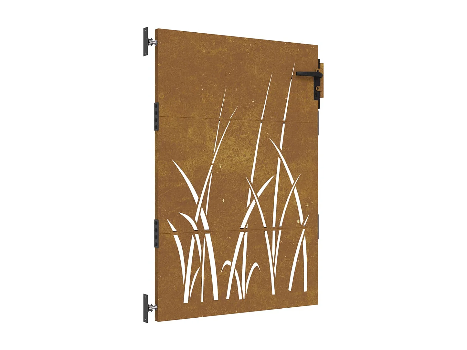 Puerta de jardín 85x125 cm acero corten diseño césped