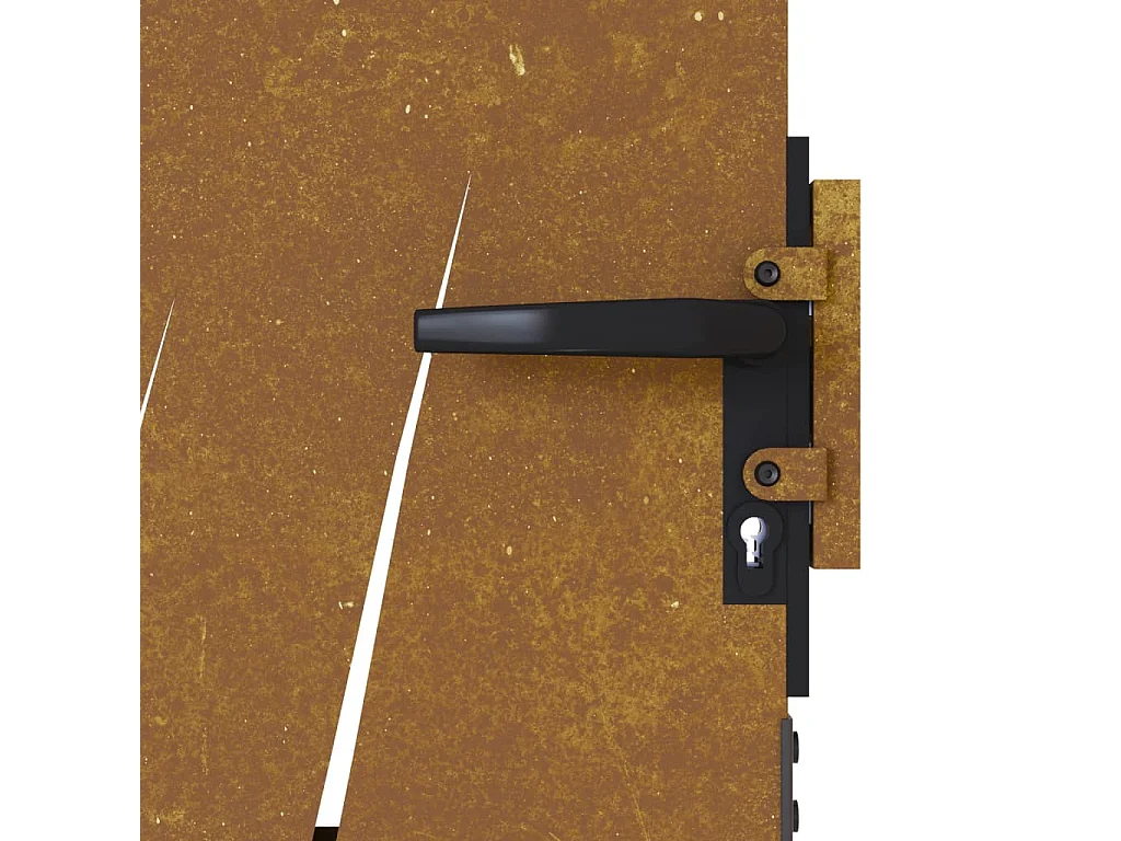 Puerta de jardín 85x125 cm acero corten diseño césped