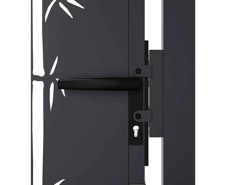 Portão de jardim antracite 105x105 cm aço bambu design