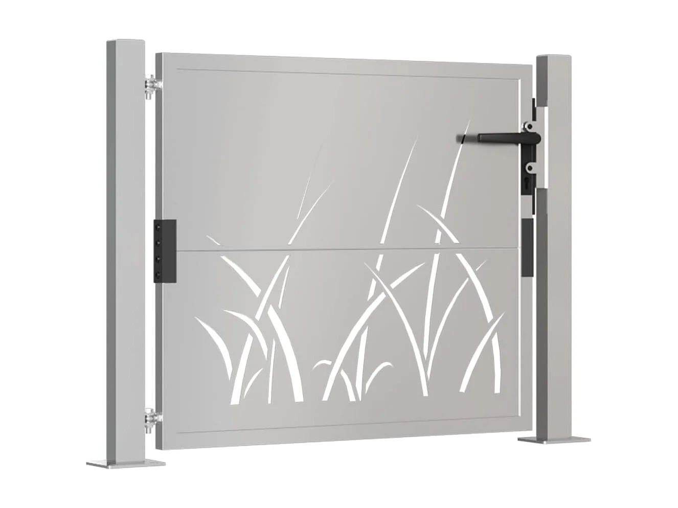 Portão de jardim 105x80 cm aço corten desenho grama