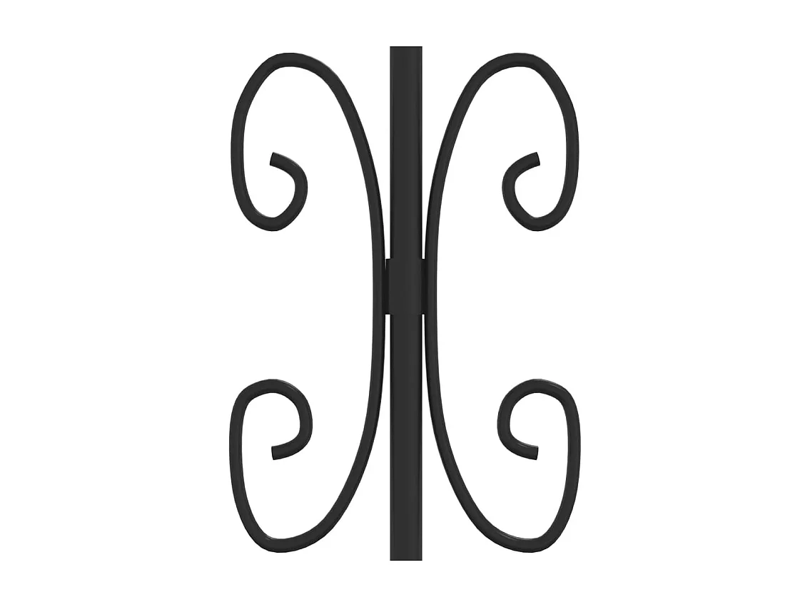 Portale e punta di lancia Nero 406x151 cm Acciaio verniciato a polvere