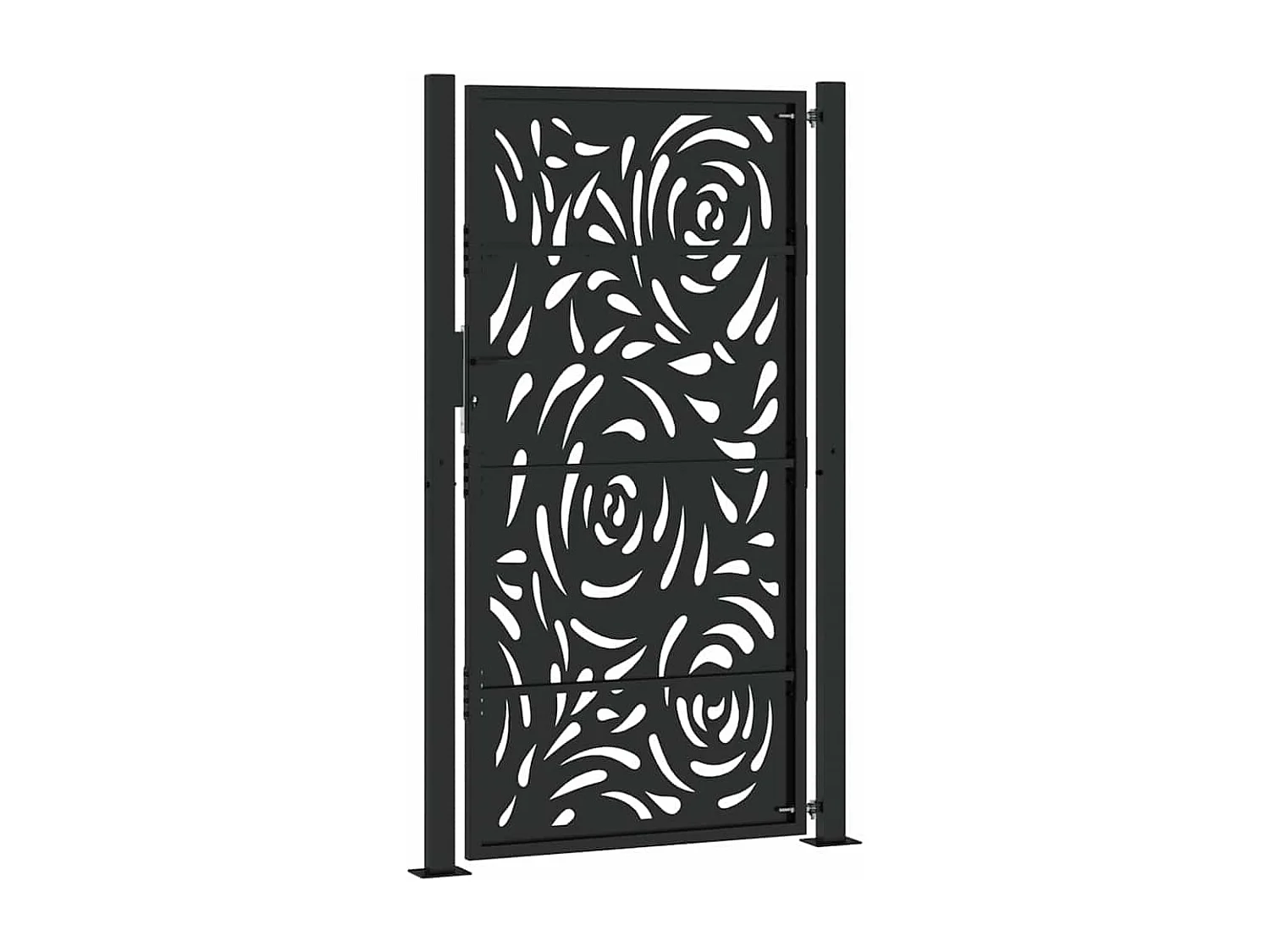 Puerta de jardín negra 105x180 cm acero diseño llama