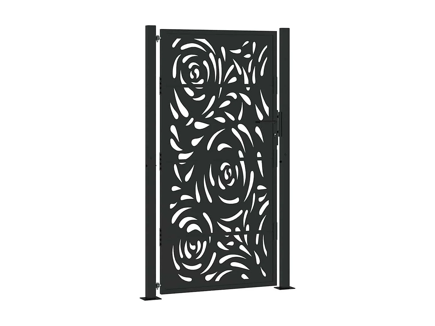 Zwarte tuinpoort 105x180 cm staal vlam design