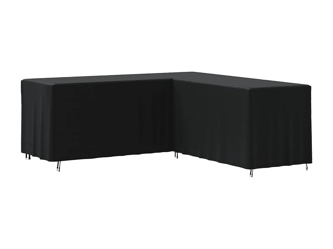 Schwarzer L-förmiger Sofabezug 254x254x80 cm Oxford 420D