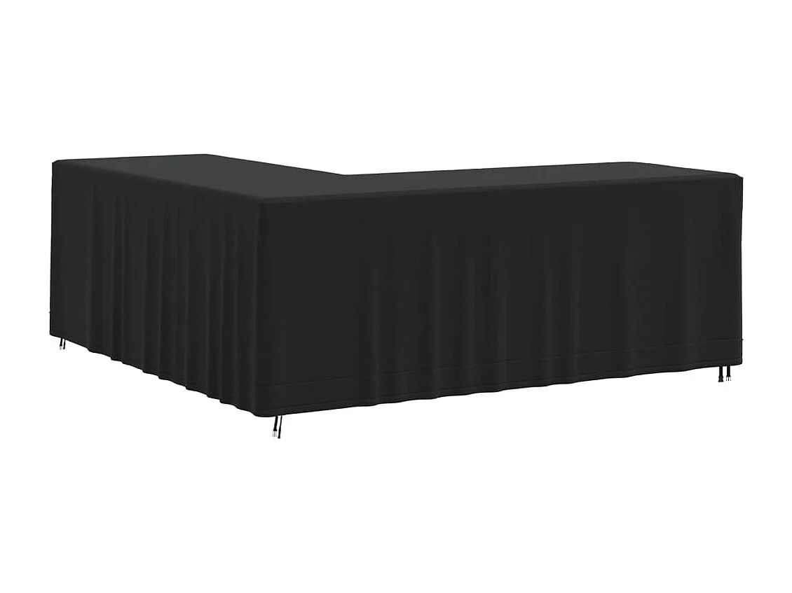 Schwarzer L-förmiger Sofabezug 254x254x80 cm Oxford 420D
