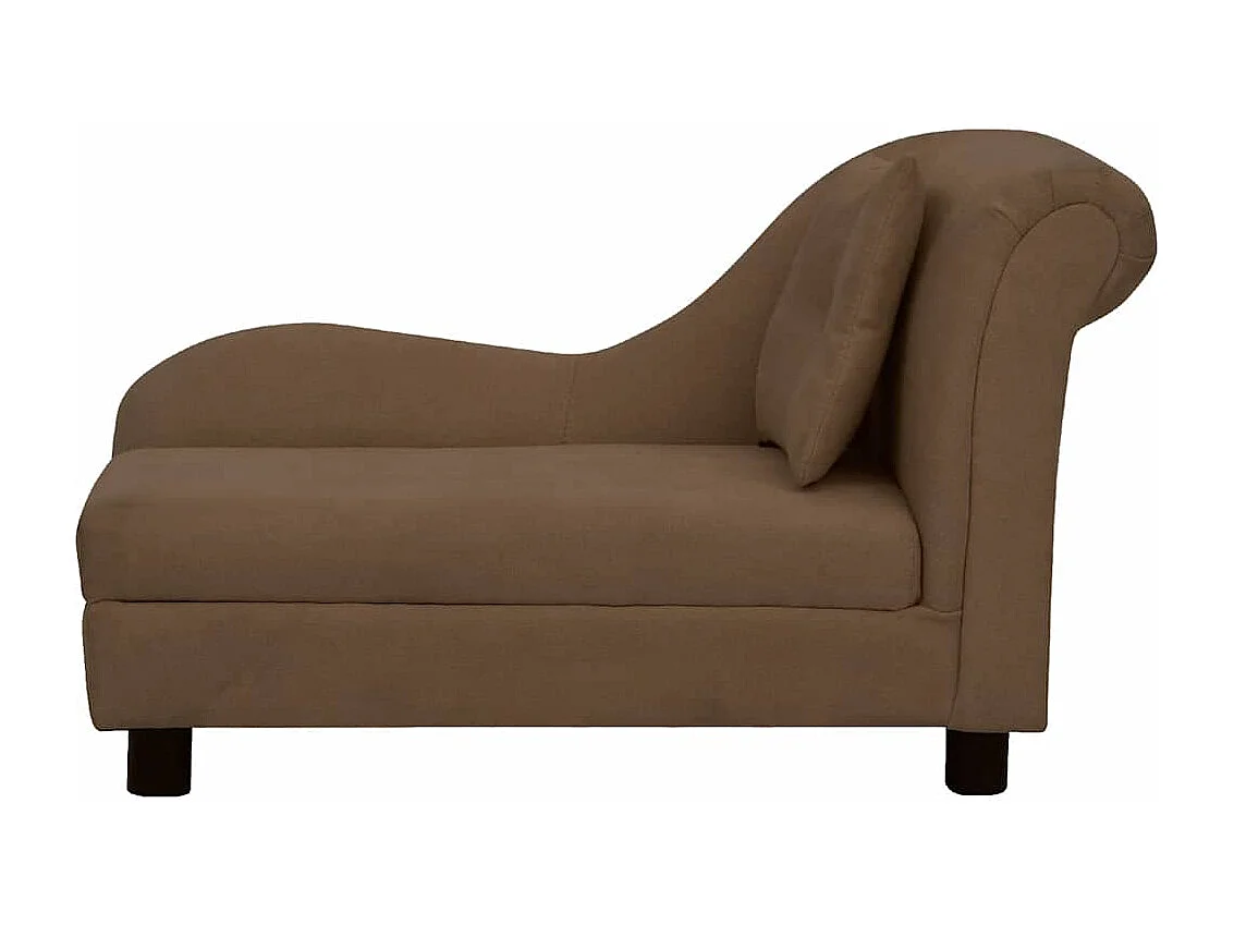 Canapé pour chien avec oreiller Marron 83x44x44 cm Peluche