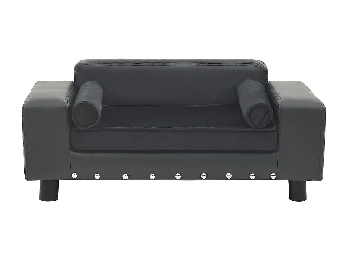 Divano per cani Grigio scuro 81x43x31 cm Peluche e similpelle