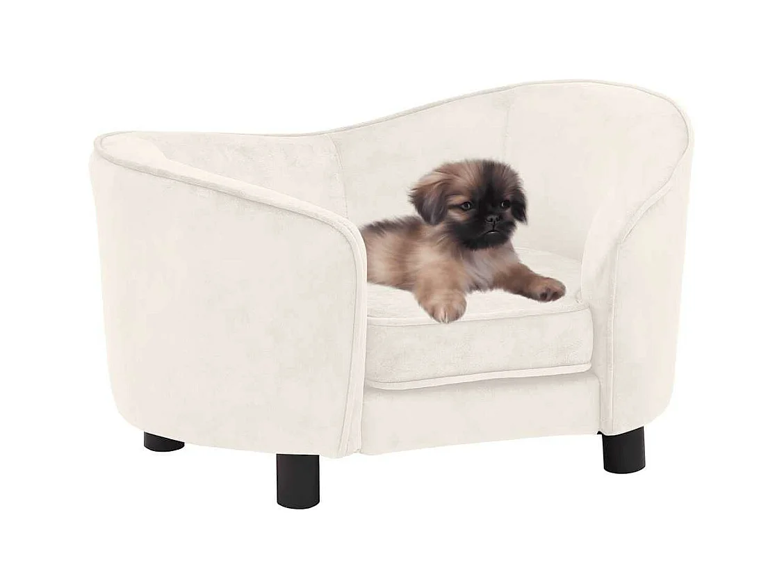 Canapé pour chien Crème 69x49x40 cm Peluche