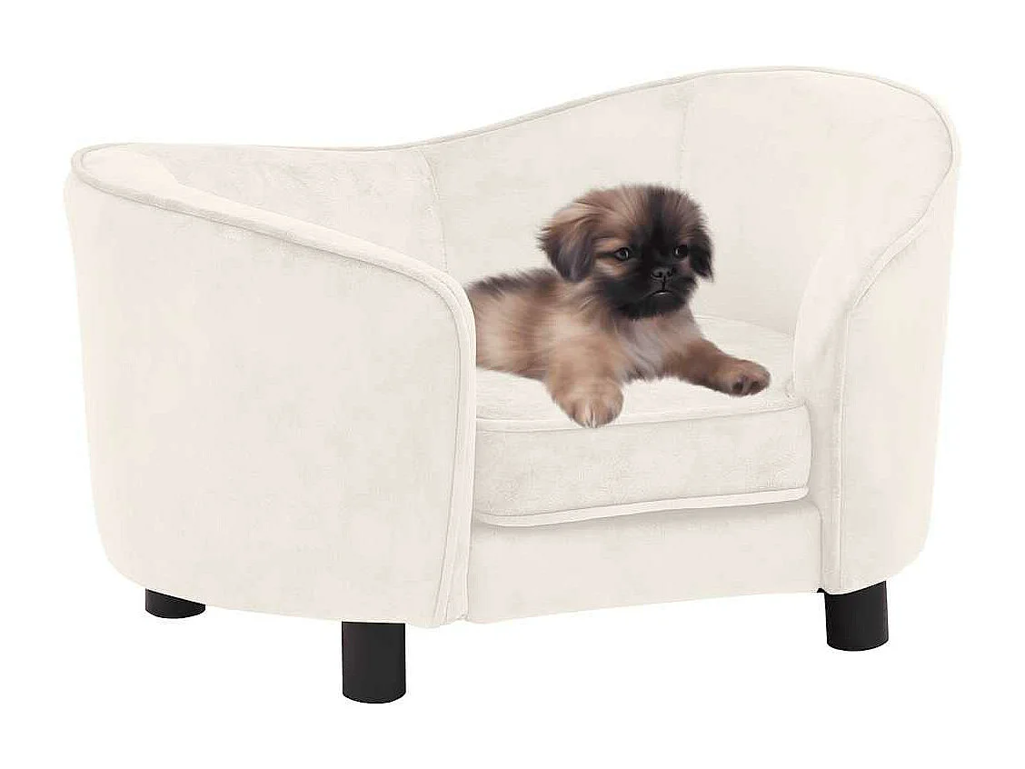 Divano per cani Crema 69x49x40 cm Peluche